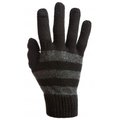 John Dylan Striped Wool Knit Texting Gloves Black  Charcoal JO120602